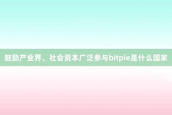 鼓励产业界、社会资本广泛参与bitpie是什么国家