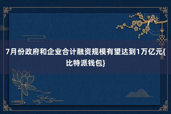 7月份政府和企业合计融资规模有望达到1万亿元{比特派钱包}