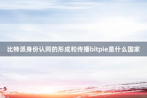 比特派身份认同的形成和传播bitpie是什么国家