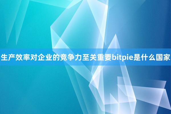 生产效率对企业的竞争力至关重要bitpie是什么国家