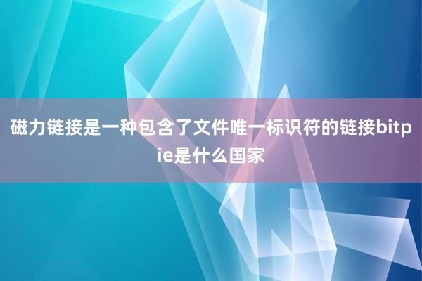 磁力链接是一种包含了文件唯一标识符的链接bitpie是什么国家