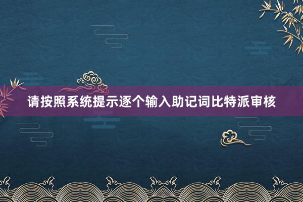 请按照系统提示逐个输入助记词比特派审核