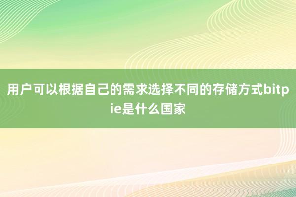 用户可以根据自己的需求选择不同的存储方式bitpie是什么国家