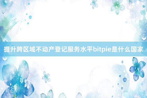 提升跨区域不动产登记服务水平bitpie是什么国家