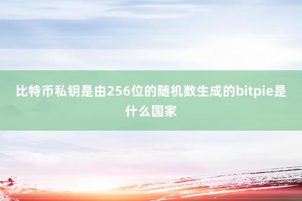 比特币私钥是由256位的随机数生成的bitpie是什么国家