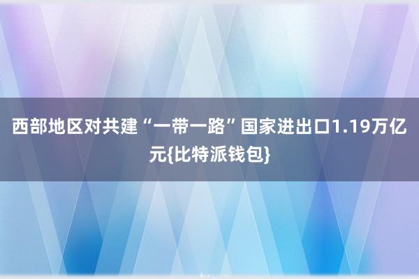 西部地区对共建“一带一路”国家进出口1.19万亿元{比特派钱包}