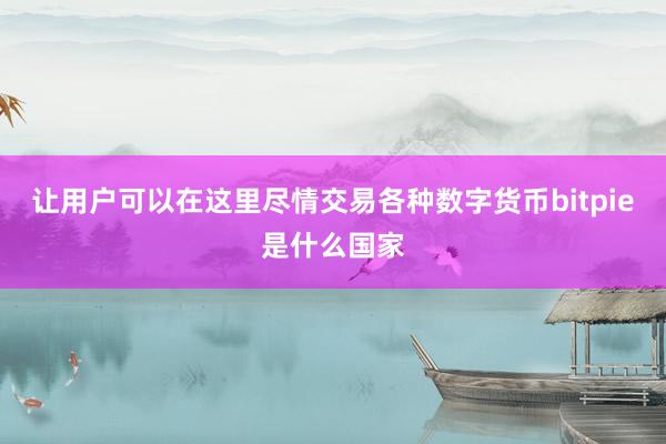 让用户可以在这里尽情交易各种数字货币bitpie是什么国家