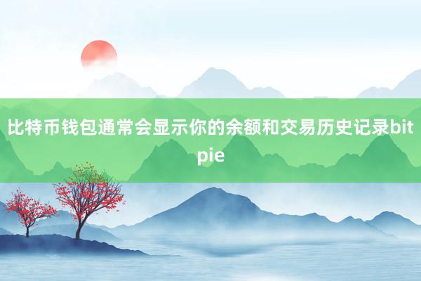 比特币钱包通常会显示你的余额和交易历史记录bitpie