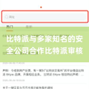 比特派与多家知名的安全公司合作比特派审核