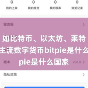 如比特币、以太坊、莱特币等主流数字货币bitpie是什么国家