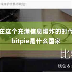 在这个充满信息爆炸的时代bitpie是什么国家