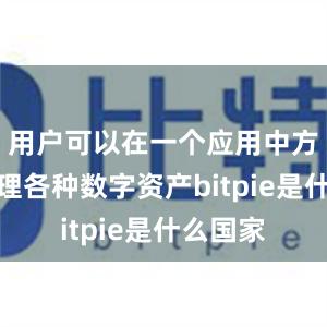 用户可以在一个应用中方便地管理各种数字资产bitpie是什么国家