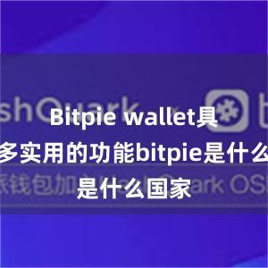 Bitpie wallet具有很多实用的功能bitpie是什么国家