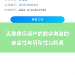 无意确保用户的数字财富的安全性与阴私性比特派